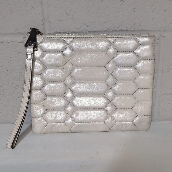 AIMEE KESTENBERG It's A Love Thing Zip Pouch In Stone Silver, NWOT - Picture 1 of 6